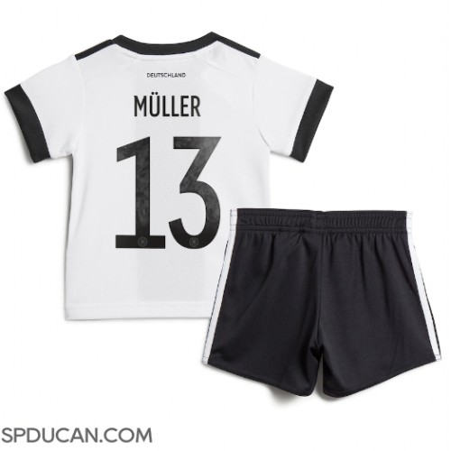 Dječji Nogometni Dres Njemačka Thomas Muller #13 Domaci SP 2022 Kratak Rukav (+ Kratke hlače)